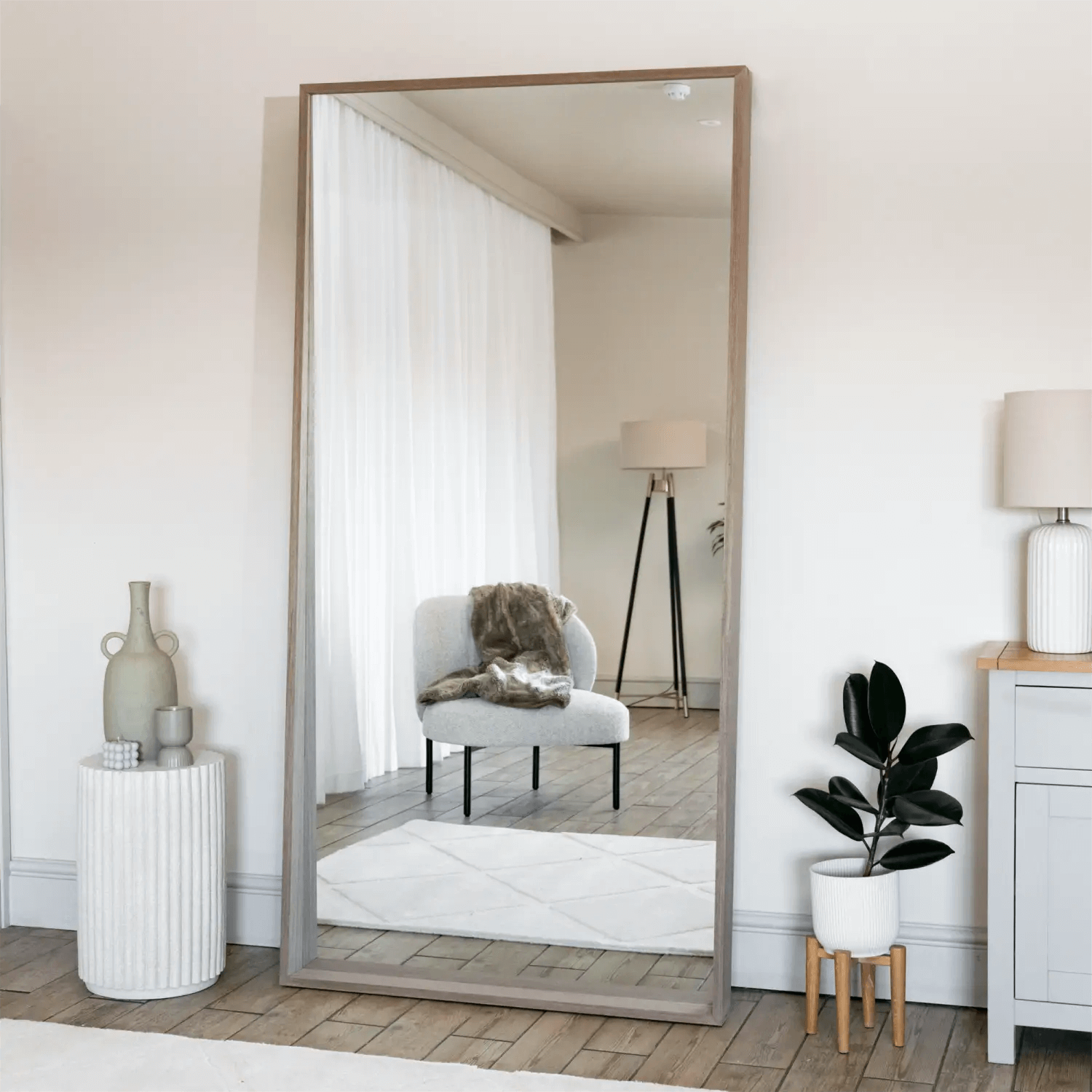 Hanaka - Rectangle Mirror | 200cm x 100cm | Walnut Wood