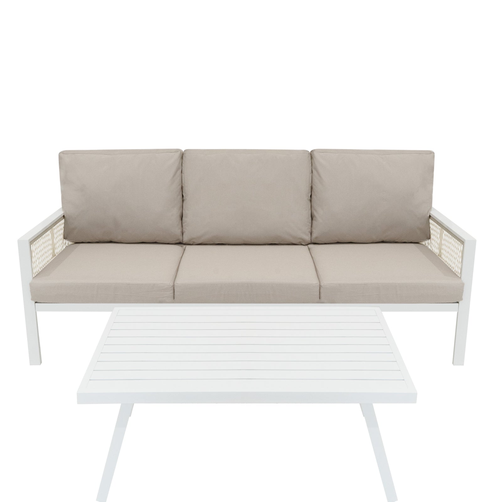 Aluminium 4 Piece Sofa Set | White