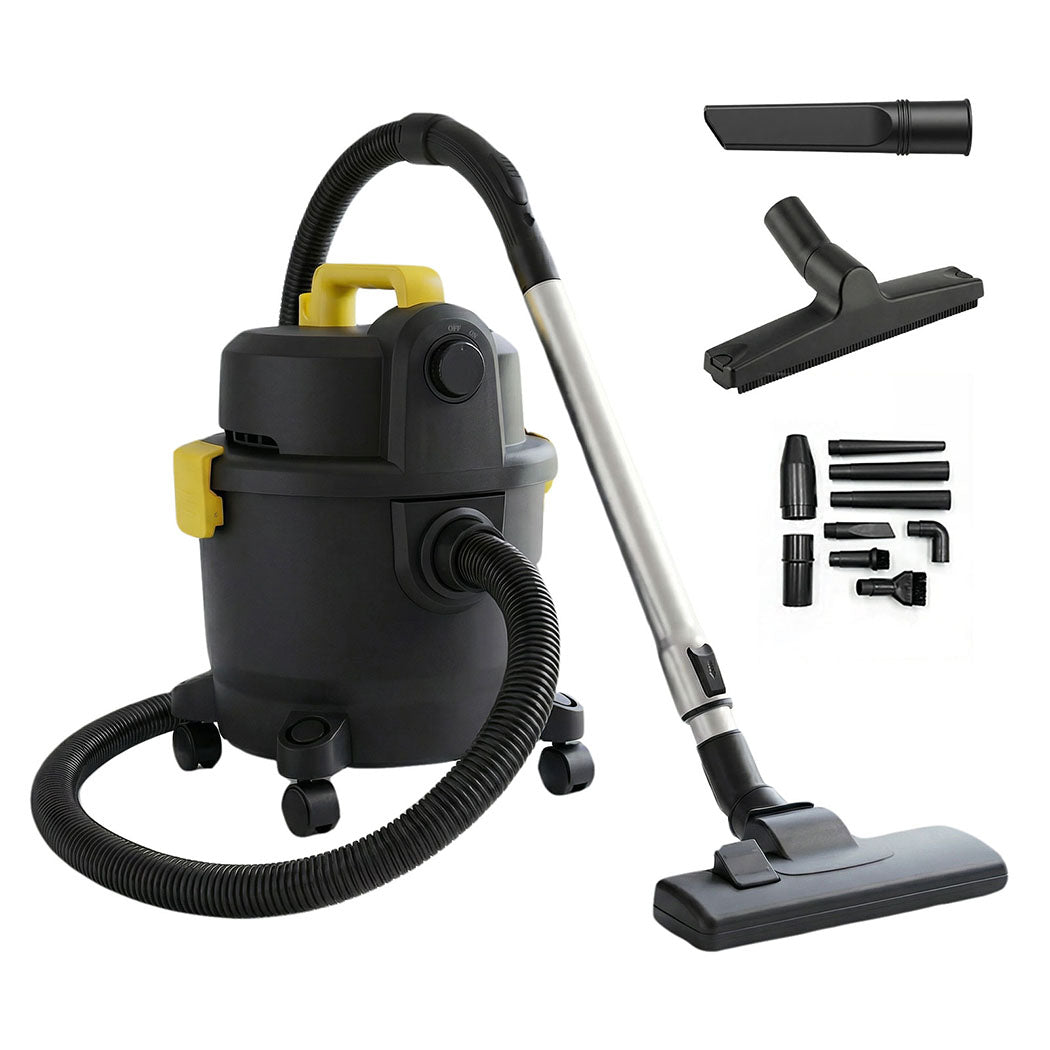 Wet And Dry Cylinder Vacuum Cleaner Powerful Suction Hepa 1000w 15l | Black