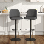 2 Set Swivel Counter Bar Stools With Mid Backrest | Grey