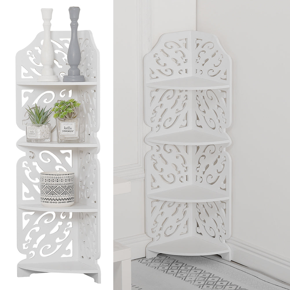 4-tier White Corner Plant Display Stand