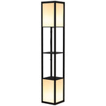Shelf Floor Lamp With Dual Light For Living Room, Bedroom | One Size | Black
