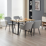 Stylish Colorado Dining Table Set With 4 Velvet Charlotte Chairs | Grey