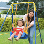 AIYAPLAY 3 In 1 Toddler Swing Set, Folding Child Swing Set For Kids, Blue