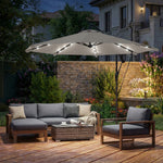 3 M Cantilever Parasol Solar Led Lights | Light Grey