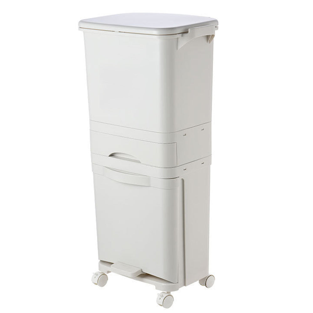 Rubbish Dustbin Recycling Bin Rubbish Trash Home Kitchen White | 42l | White