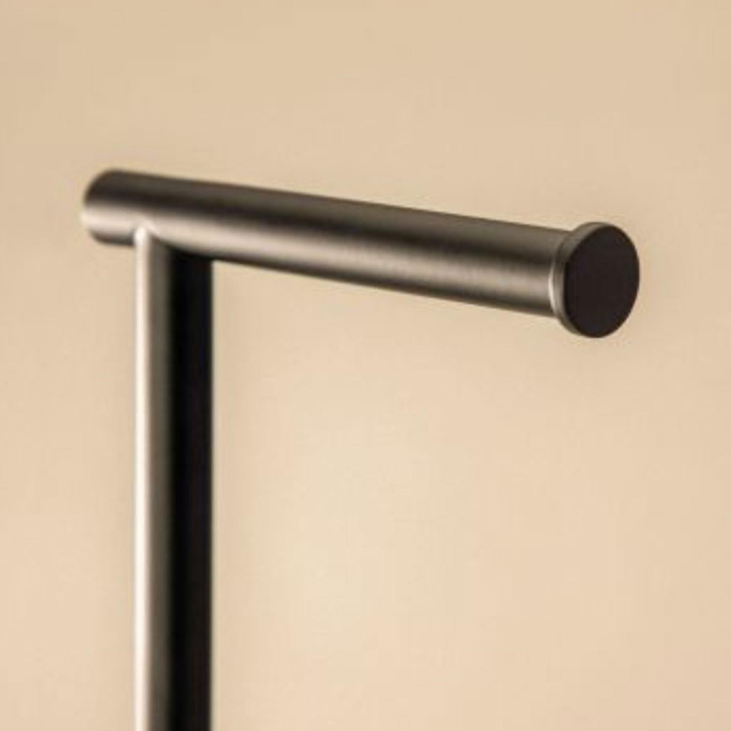 Toilet Roll Holder With Toilet Brush, Matt Black, Essentials Collection