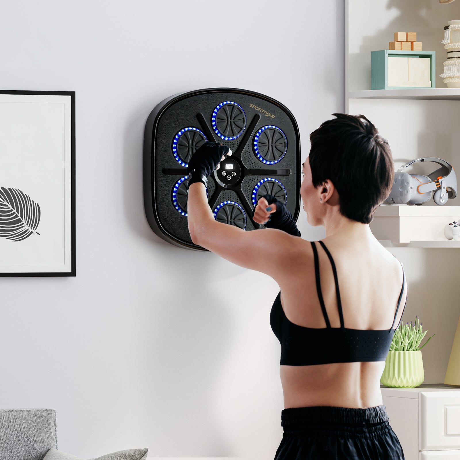 SPORTNOW Smart Bluetooth Boxing Machine Wall Mounted
