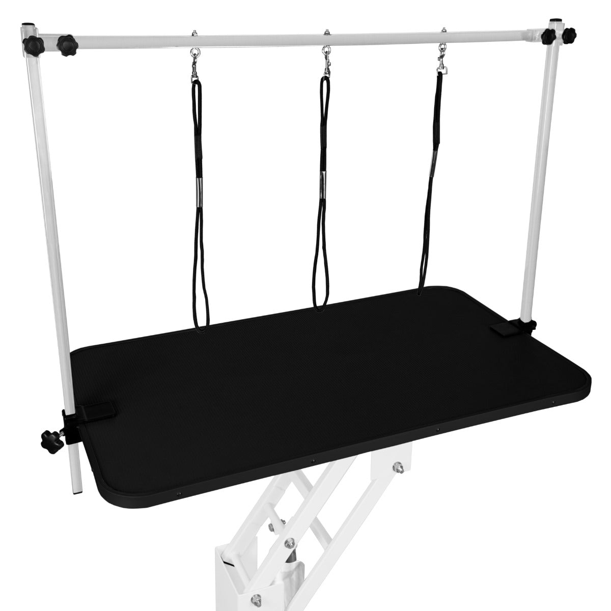 White Hydraulic Grooming Table | Black
