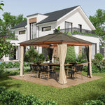 Hardtop Gazebo Polycarbonate Canopy W/nettings Sidewalls