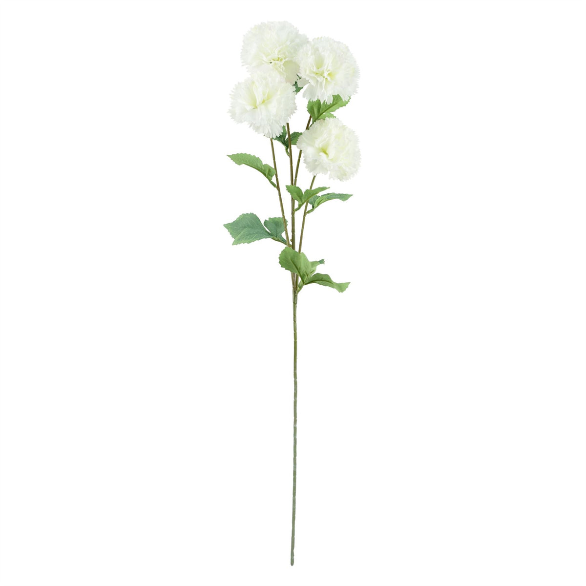 Pack Of 6 X 70cm White Artificial Carnation Stem 24 Flowers