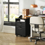 60cm Storage Cabinet With Drawers And Open Shelf | One Size | Black