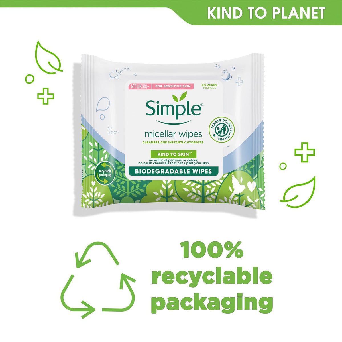 Biodegradable Micellar Wipes With Glycerin & Pro-vitamin B5 | Set of 3