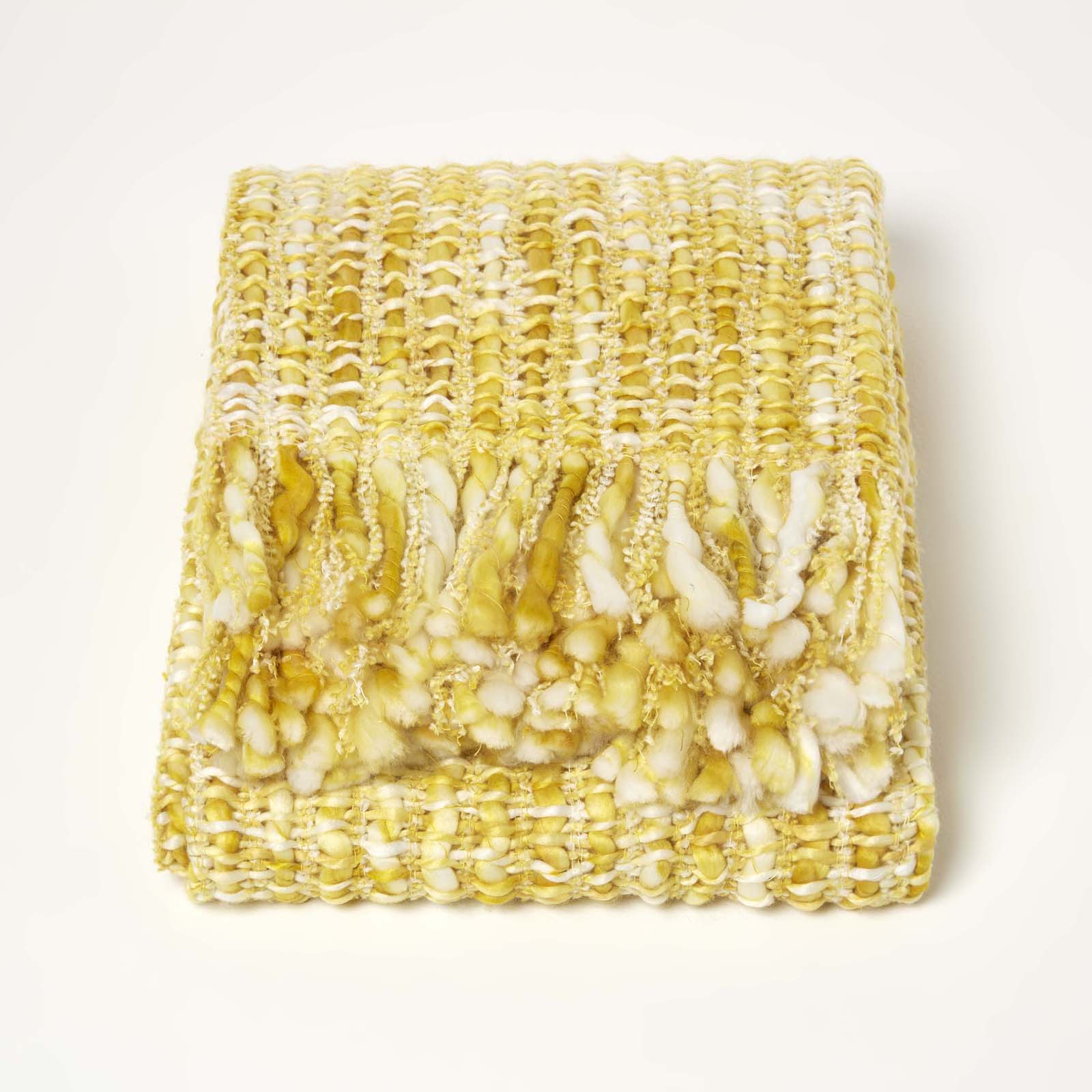 Ophelia Soft Throw With Tassels | 125cm x 150cm | Yellow