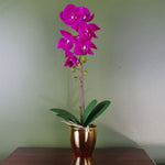 Artificial 46cm Orchid Dark Pink Gold