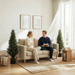 HOMCOM Set Of 2 Decorative Artificial Plants Cypress In Weighted Pot
