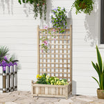 Garden Planter With Trellis Indoor Outdoor, Natural