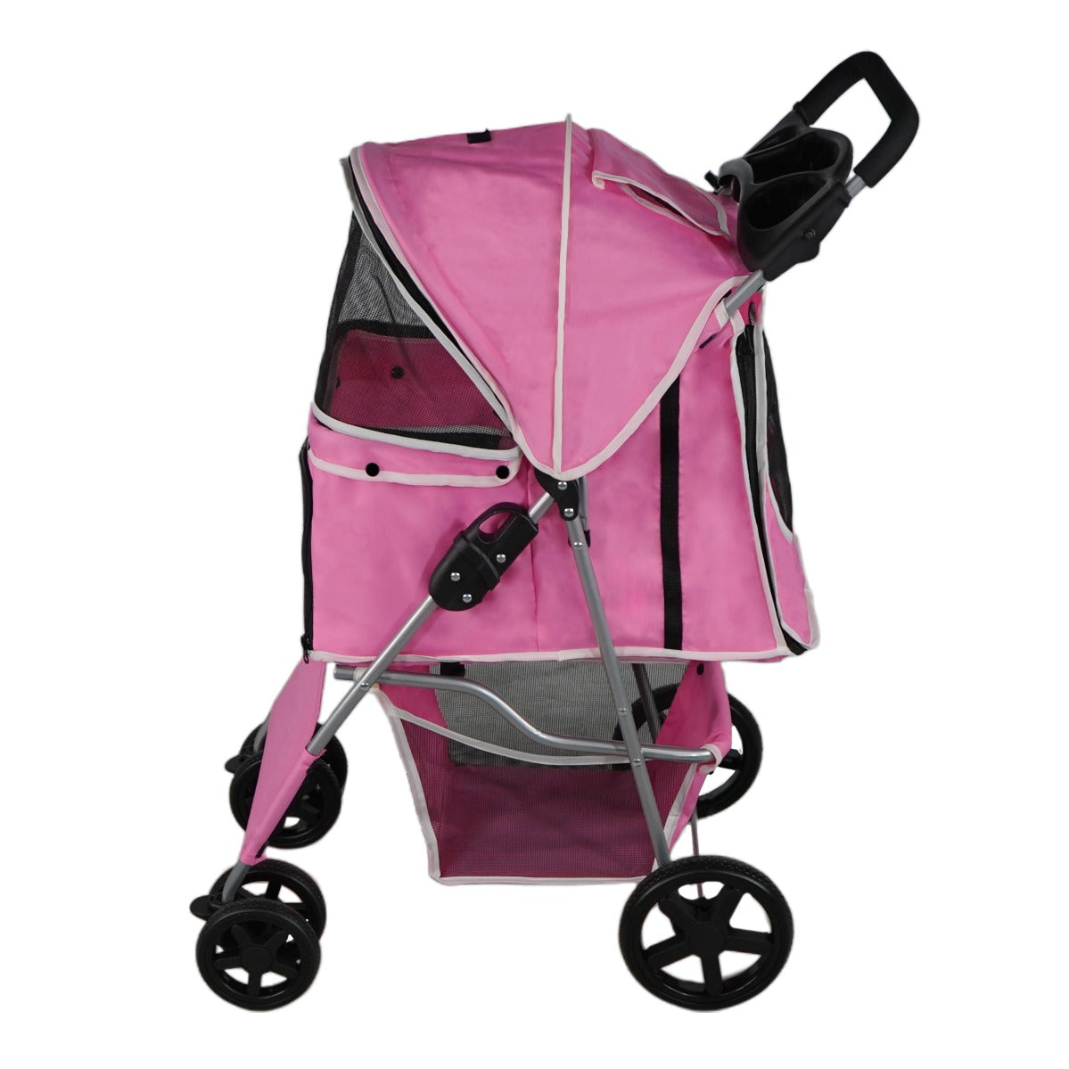 Pet Stroller With Rain Cover | Pink