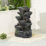 Garden Sanctuary Outdoor Solar-powered Water Fountain Rockery Decor