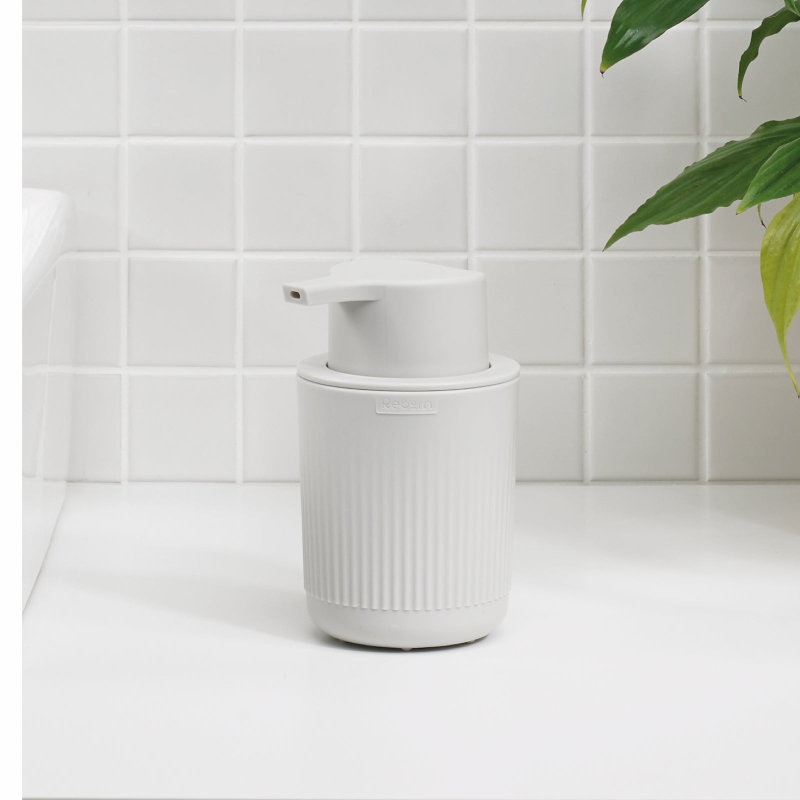 Recycled Soap Dispenser - Easy to use one hand push pump - Refillable with 250ml capacity- Made in the UK | Stone