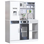 Play Kitchen, Pretend Toy Kitchen W/ Sounds Lights, Microwave