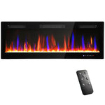 HOMCOM 50" Wall Electric Fireplace, Slim Electric Fire, 1800w, Black