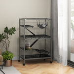 Small Animal Cages For Chinchilla Ferret Kitten On Wheels W/ Hammock Tray