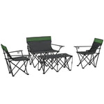 4-piece Foldable Camping Table & Chairs Set, Olive Green