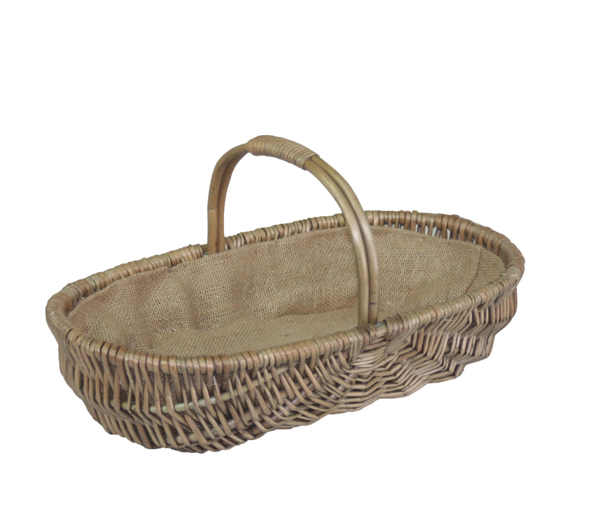 Wicker Shallow Antique Wash Lined Garden Trugs | Set of 3