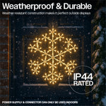 Xmas Haus 50cm 180warm White Led Metal Snow Flake 3m Lead Outdoor