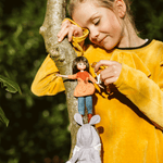 Bigjigs Toys Walk in the Park Doll with Dog, 18cm Tall