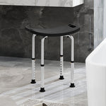 Aluminium Shower Stool With Adjustable Height Non-slip | One Size | Black
