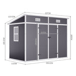 8x4ft Outdoor Plastic Garden Shed With Window, Vents And Floor Weather-resistant Storage For Tools & Equipment
