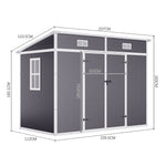 Outdoor Plastic Garden Storage Shed | Large | Light Grey