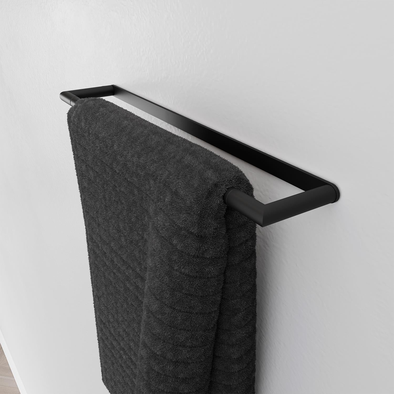 Towel Rack, Matt Black, Micra Collection