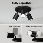 Emitto 3-way Spotlight Ceiling Light Adjustable Gu10 Modern Round Base