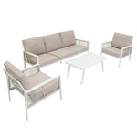 Aluminium 4 Piece Sofa Set | White