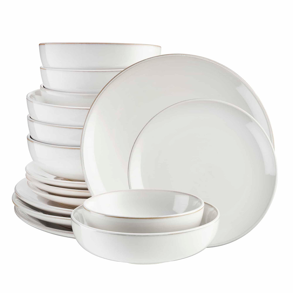 Nordic Stoneware Dinner Set | 16 Piece | White