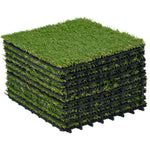 10 Pieces 30x30cm Artificial Grass Turf, 25mm Pile Height