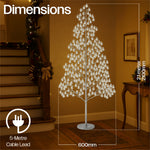 210cm 1200 Warm White Micro Led Tree 5m Lead | Silver