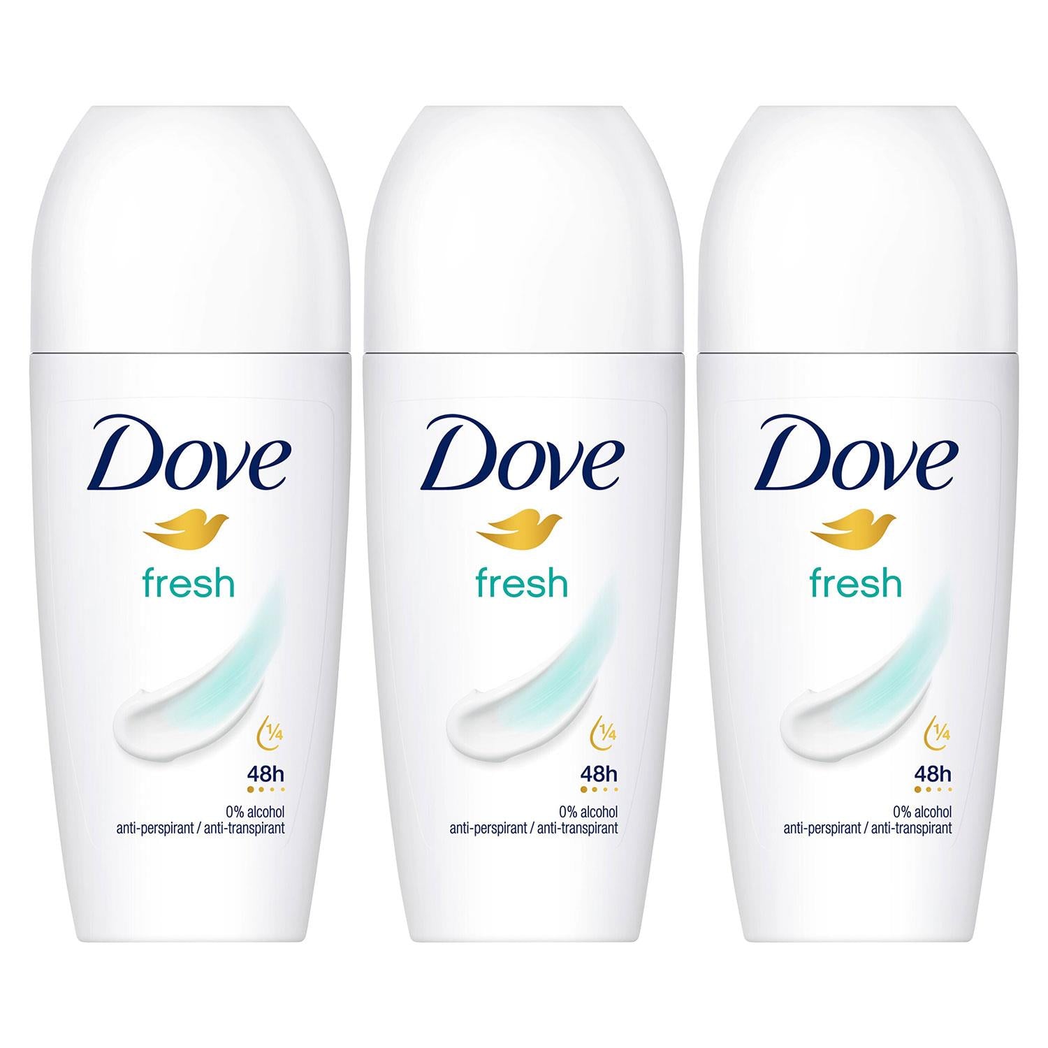 Fresh Roll On Antiperspirant Up To 48h Of Sweat & Odour Protection, 3x50ml