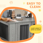 Dog Cage End Table W/ Magnetic Doors - Grey