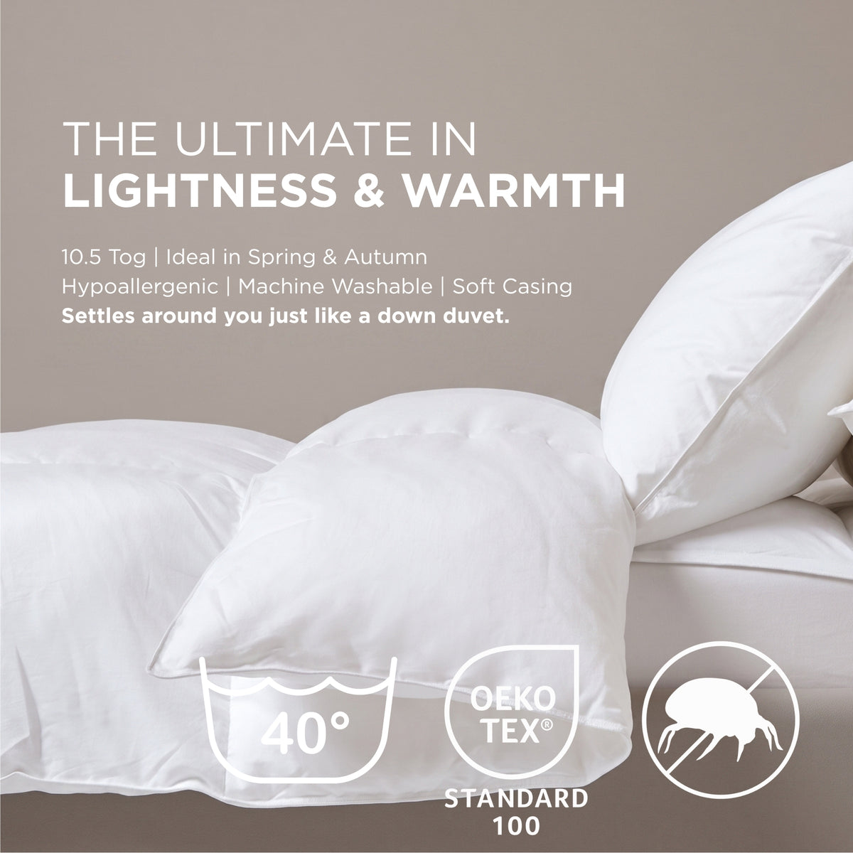 Luxury Hotel Quality Super Microfibre 10.5 Tog Autumn Duvet | Double | White