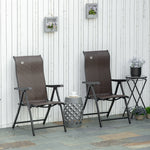 Outdoor Rattan Folding Chair Set W/ Adjustable Backrest | Set-of-2 | Brown