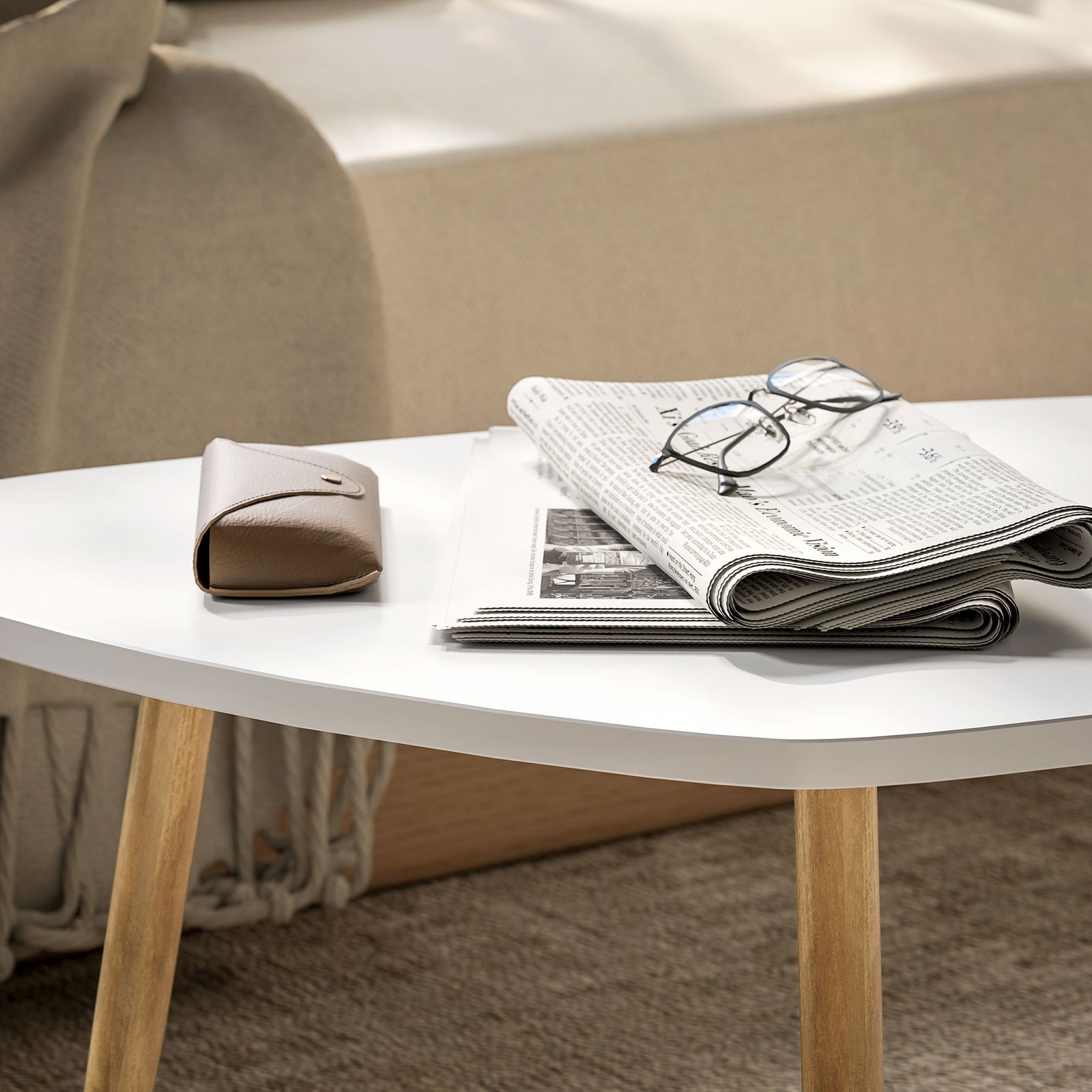 Coffee Table Set Of 2, Nesting End Side Tables