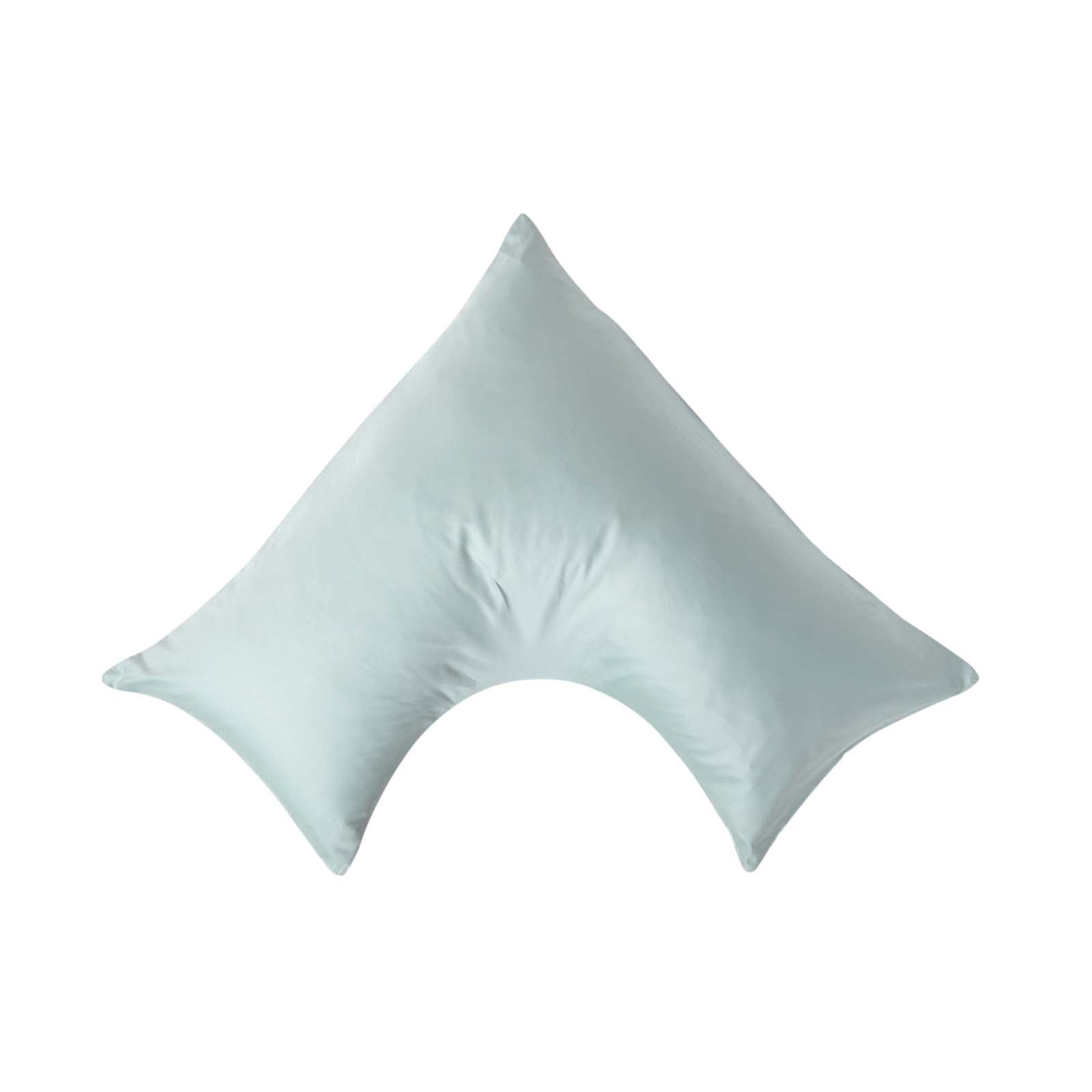 V Shaped Pillowcase Organic Cotton 400 Tc | V Shape | Duck Egg Blue