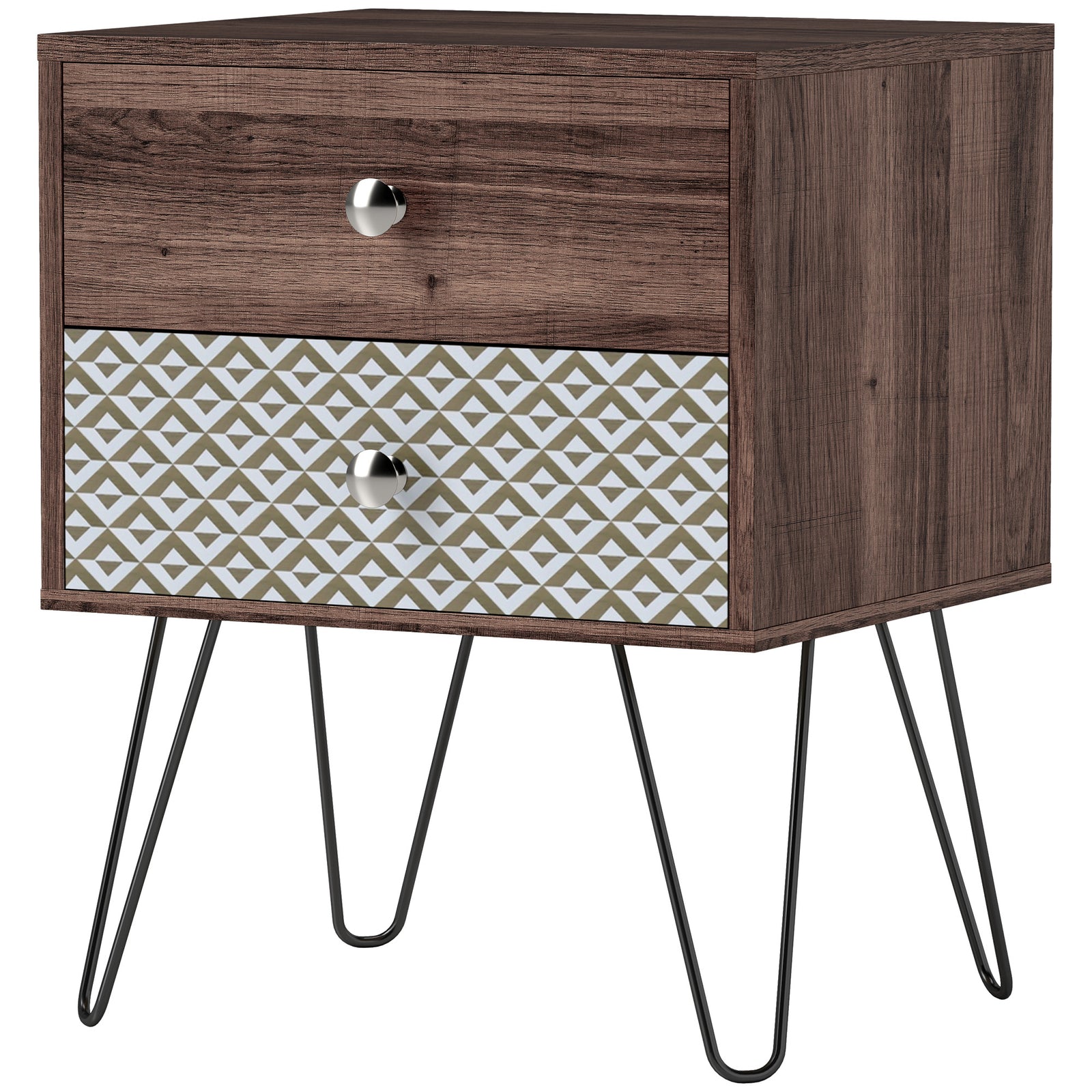 2-drawer Nightstand, Sofa Bedside Table For Living Room