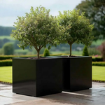 Zinc Galvanised Square Planter | 60cm x 60cm x 60cm | Black Gloss