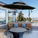 2.7m Cantilever Banana Parasol W/ Double Tier Canopy | Black