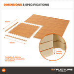 Interlocking Gym Mat - Oak Wood